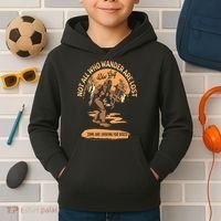 Disc Golf  Not All Who Wander Are Lost Funny Sarcastic Kids Hoodie thumb 2