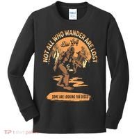 Disc Golf  Not All Who Wander Are Lost Funny Sarcastic Kids Long Sleeve Shirt thumb 0