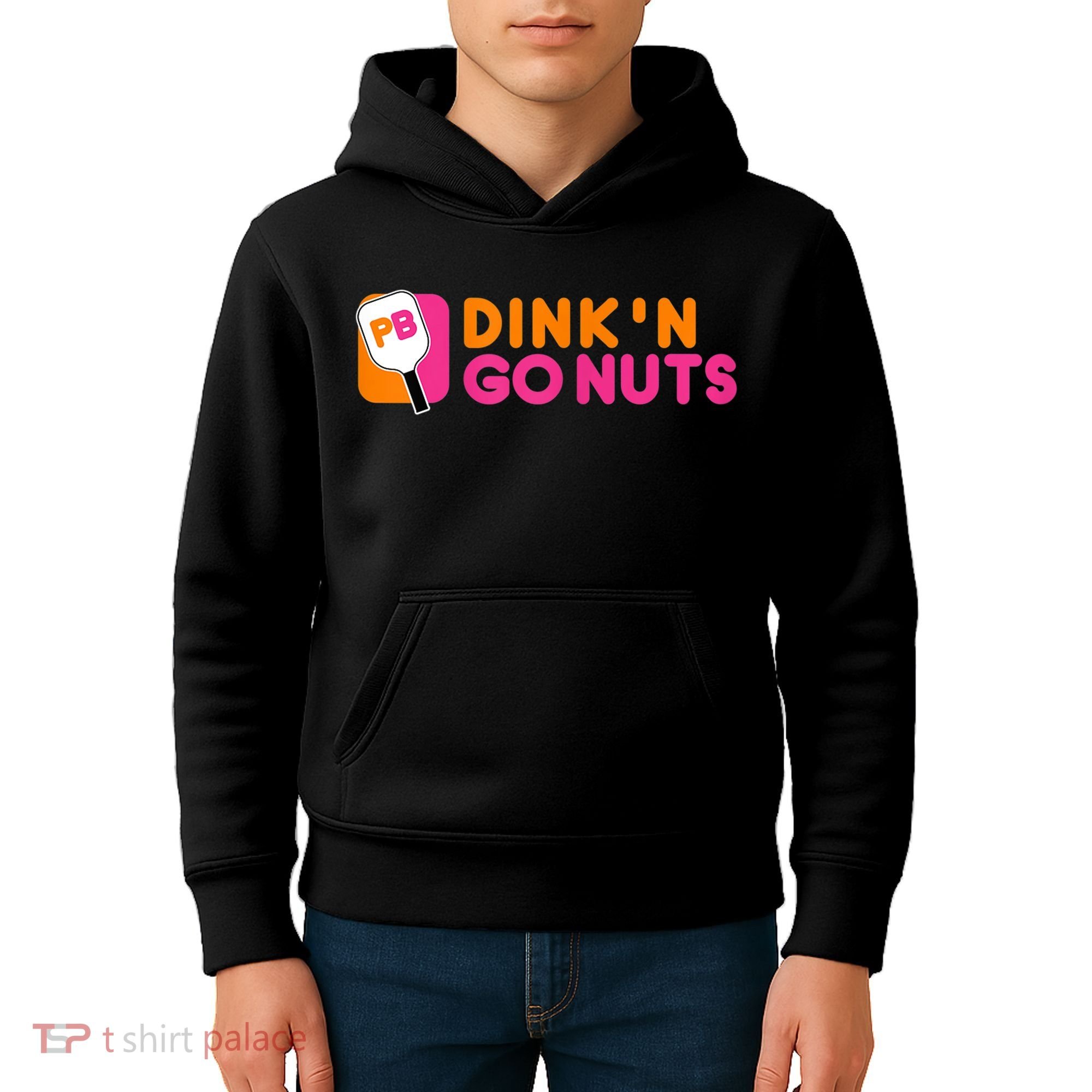 Dink'n Go Nuts Pickleball Paddle TShirt Kids Hoodie