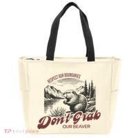 DonT Grab Our Beaver Respect Our Boundaries Tote Bag thumb 0