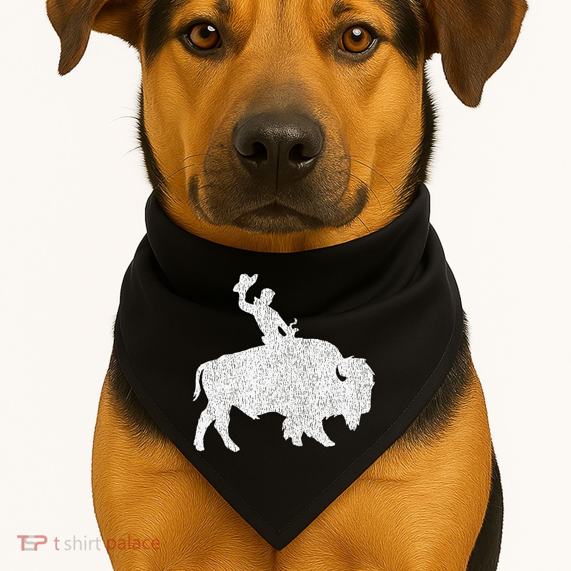 Distressed Guy On A Buffalo USA-Made Doggie Bandana