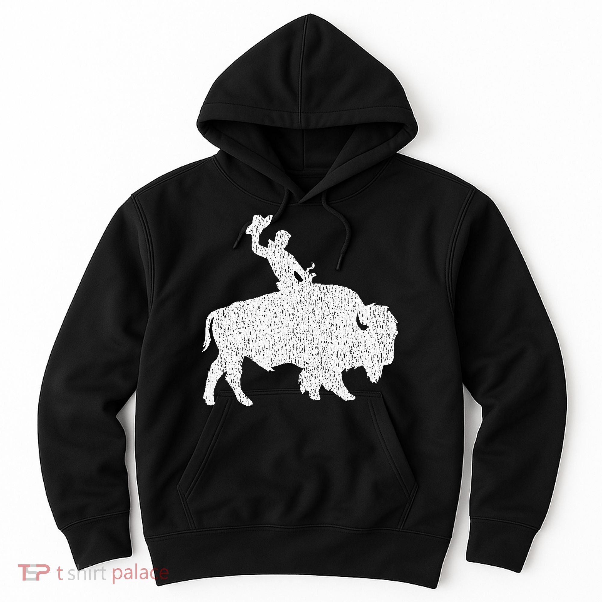Distressed Guy On A Buffalo Hoodie