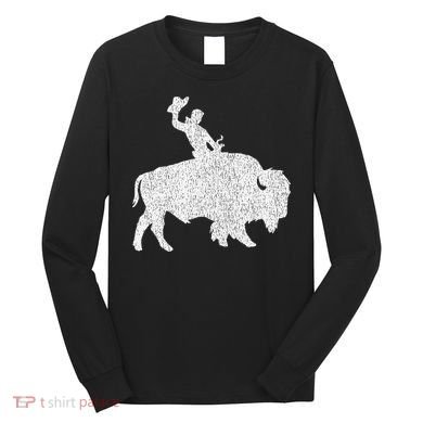 Distressed Guy On A Buffalo Long Sleeve Shirt