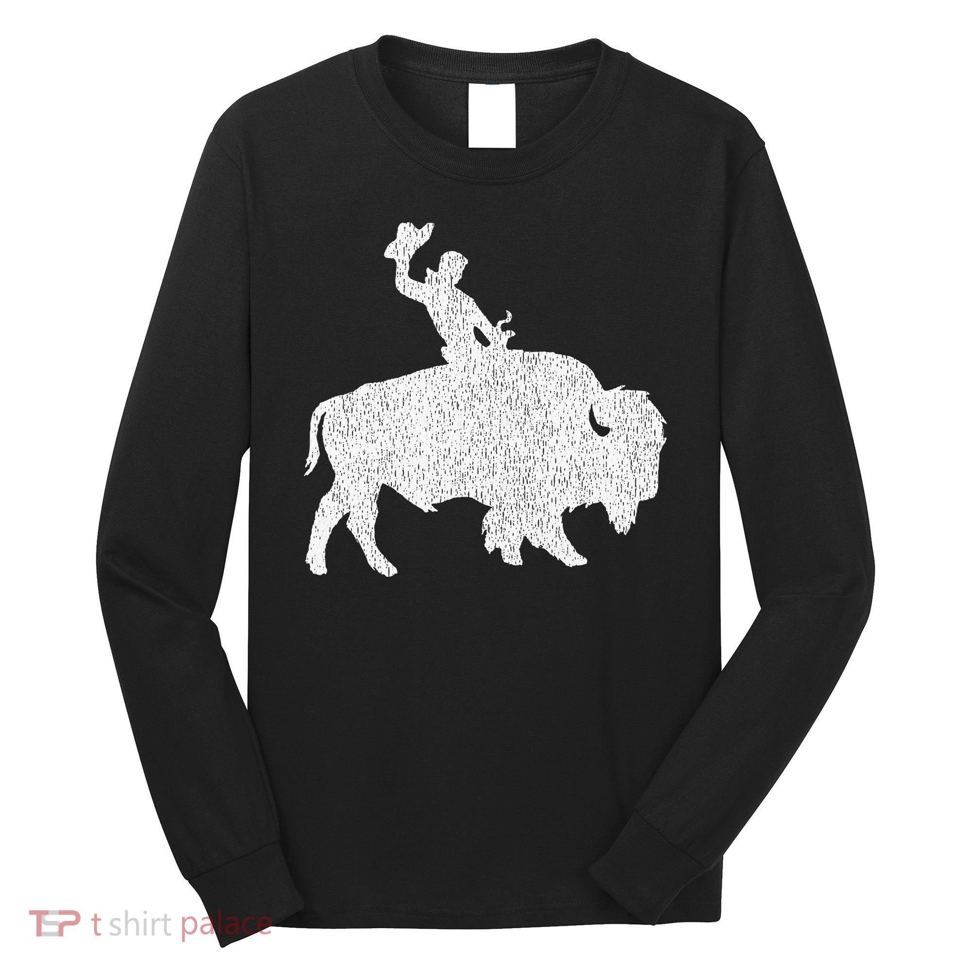 Distressed Guy On A Buffalo Long Sleeve Shirt