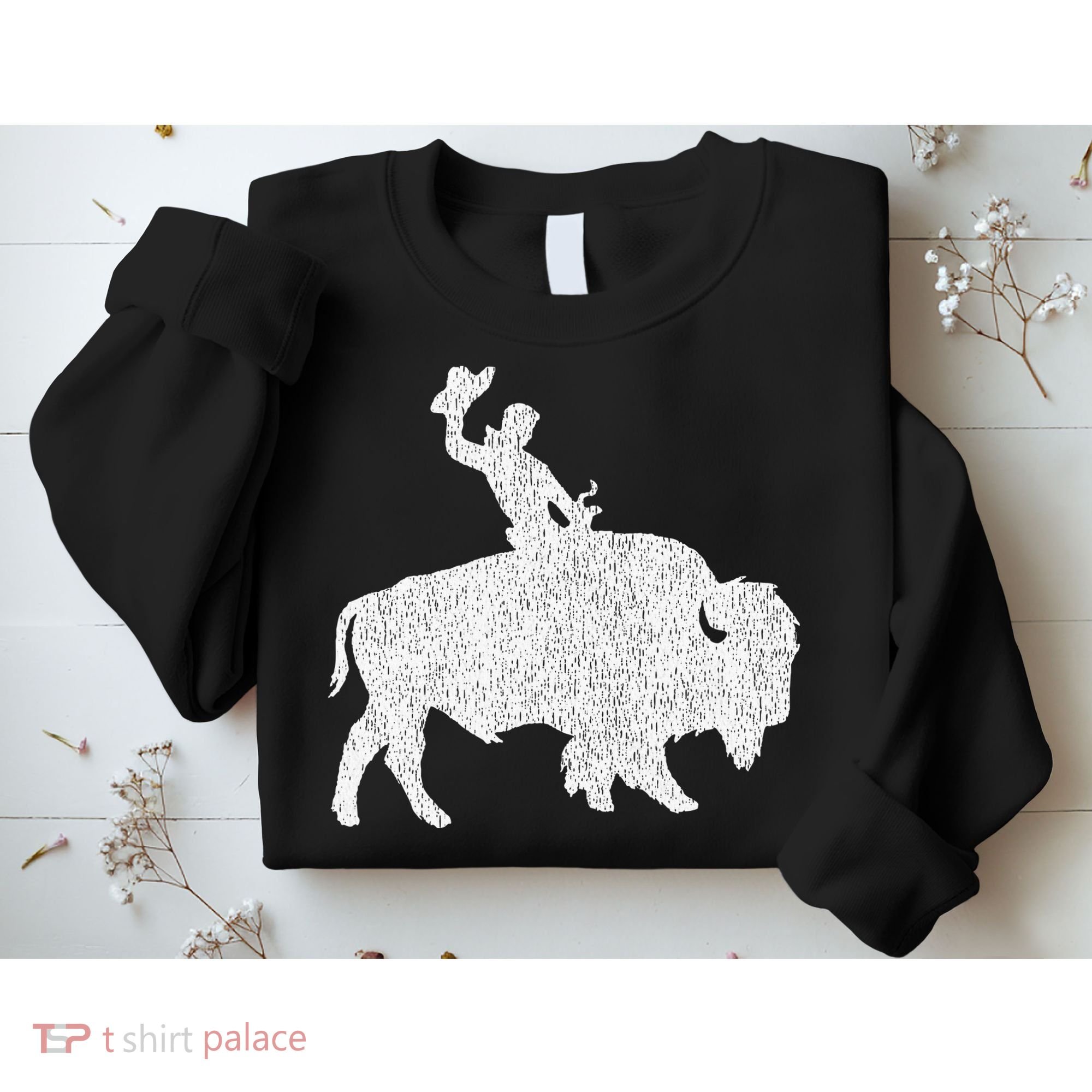 Distressed Guy On A Buffalo Sweatshirt
