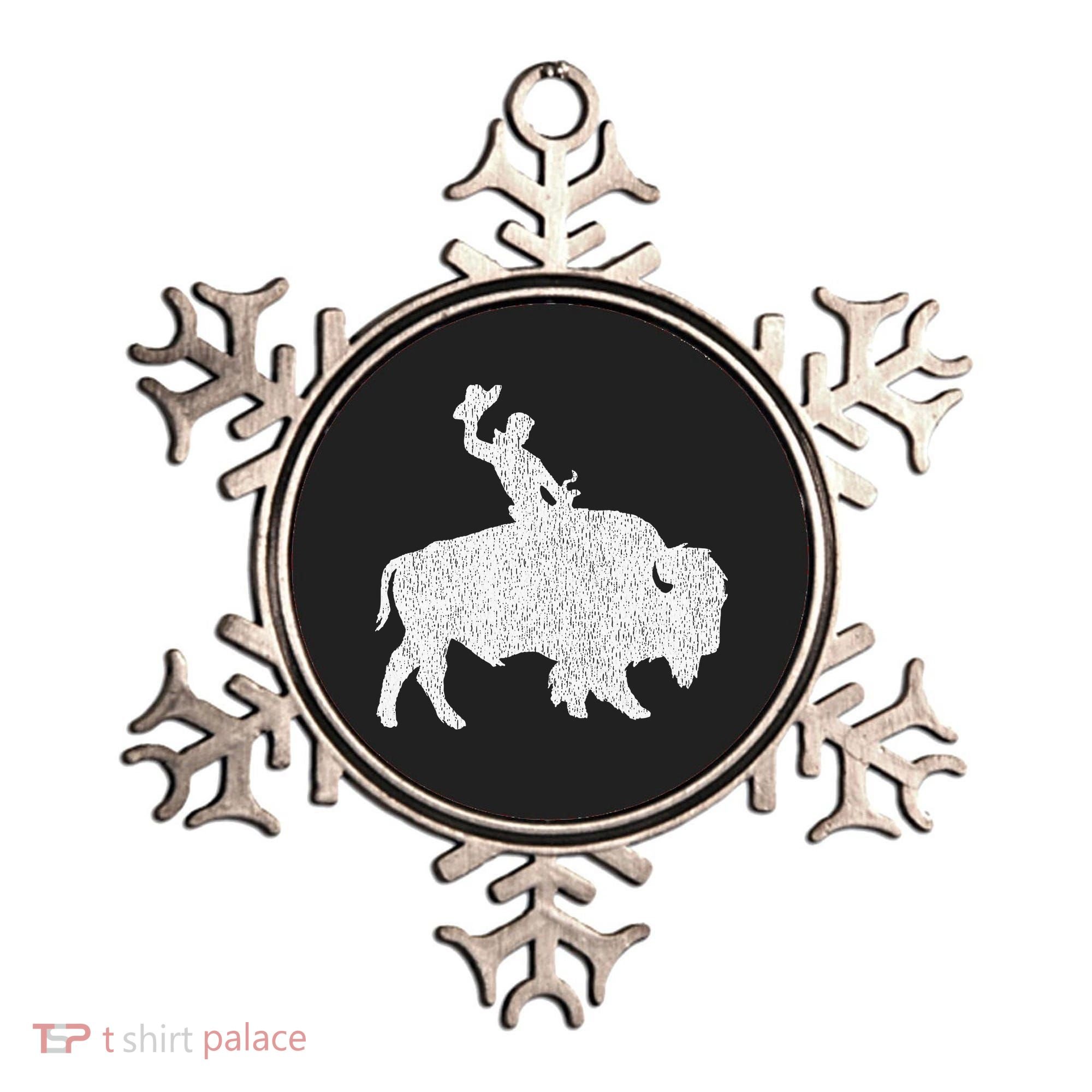 Distressed Guy On A Buffalo Ornament