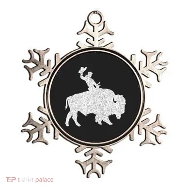 Distressed Guy On A Buffalo Ornament