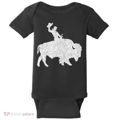 Distressed Guy On A Buffalo Baby Bodysuit
