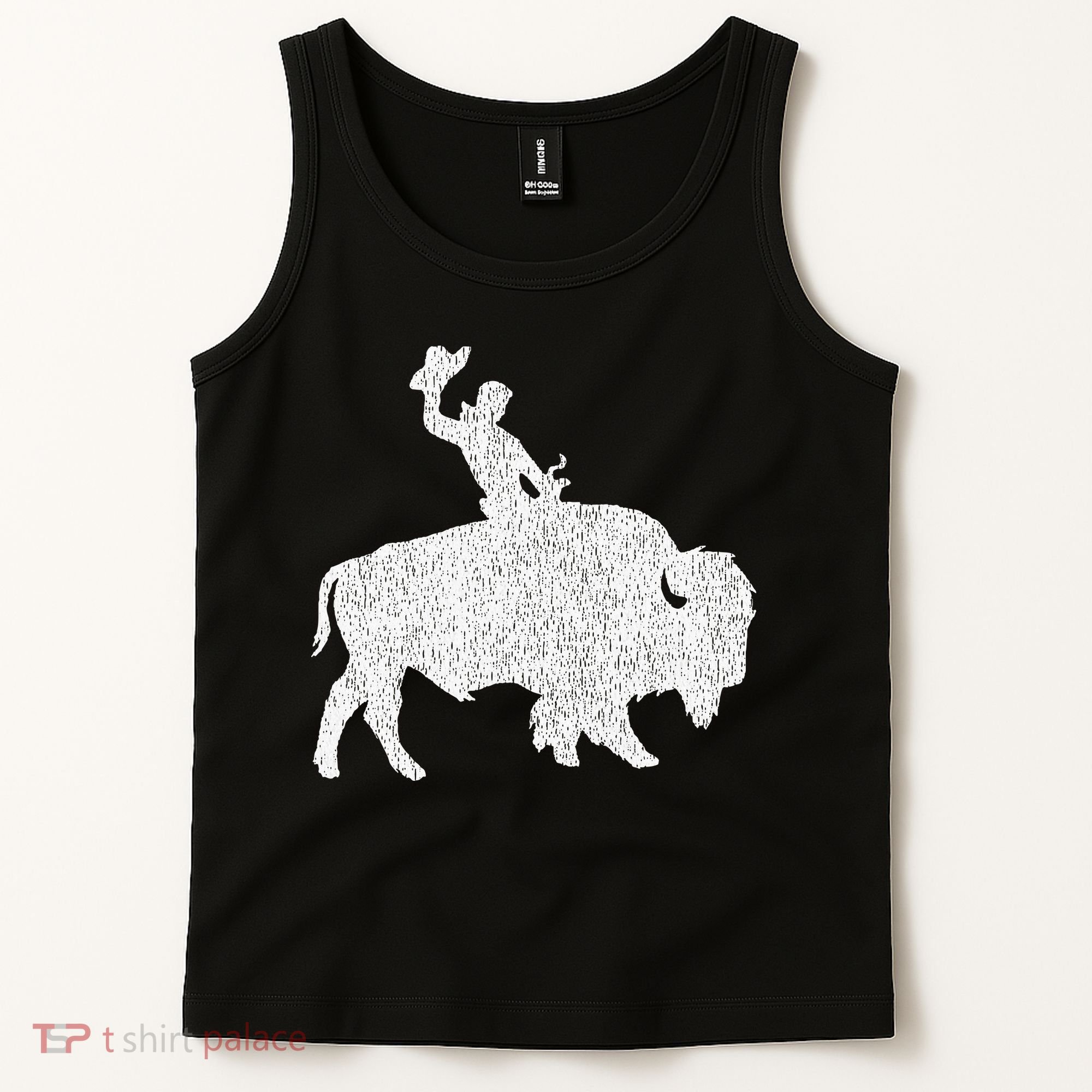 Distressed Guy On A Buffalo Tank Top