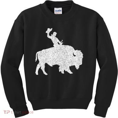 Distressed Guy On A Buffalo Kids Sweatshirt