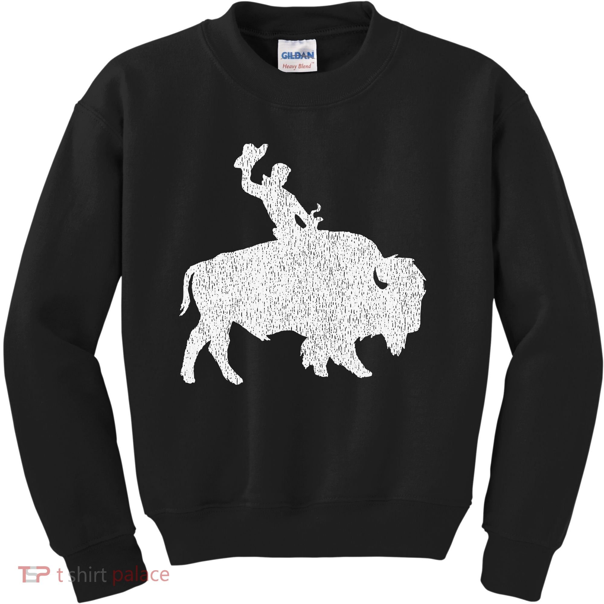 Distressed Guy On A Buffalo Kids Sweatshirt