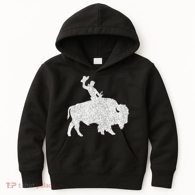 Distressed Guy On A Buffalo Kids Hoodie
