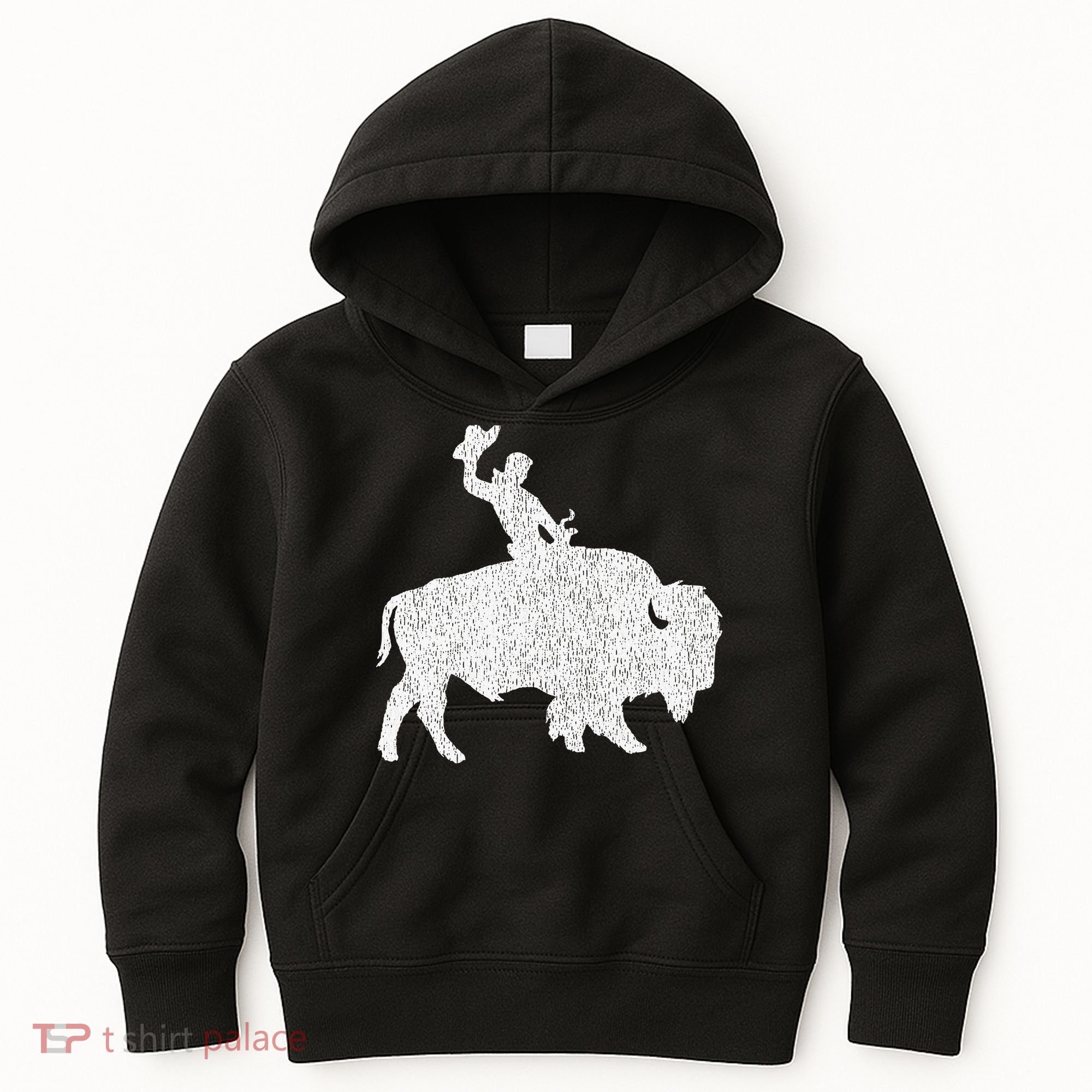 Distressed Guy On A Buffalo Kids Hoodie