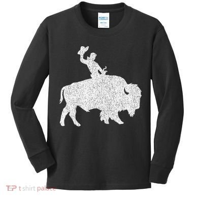 Distressed Guy On A Buffalo Kids Long Sleeve Shirt