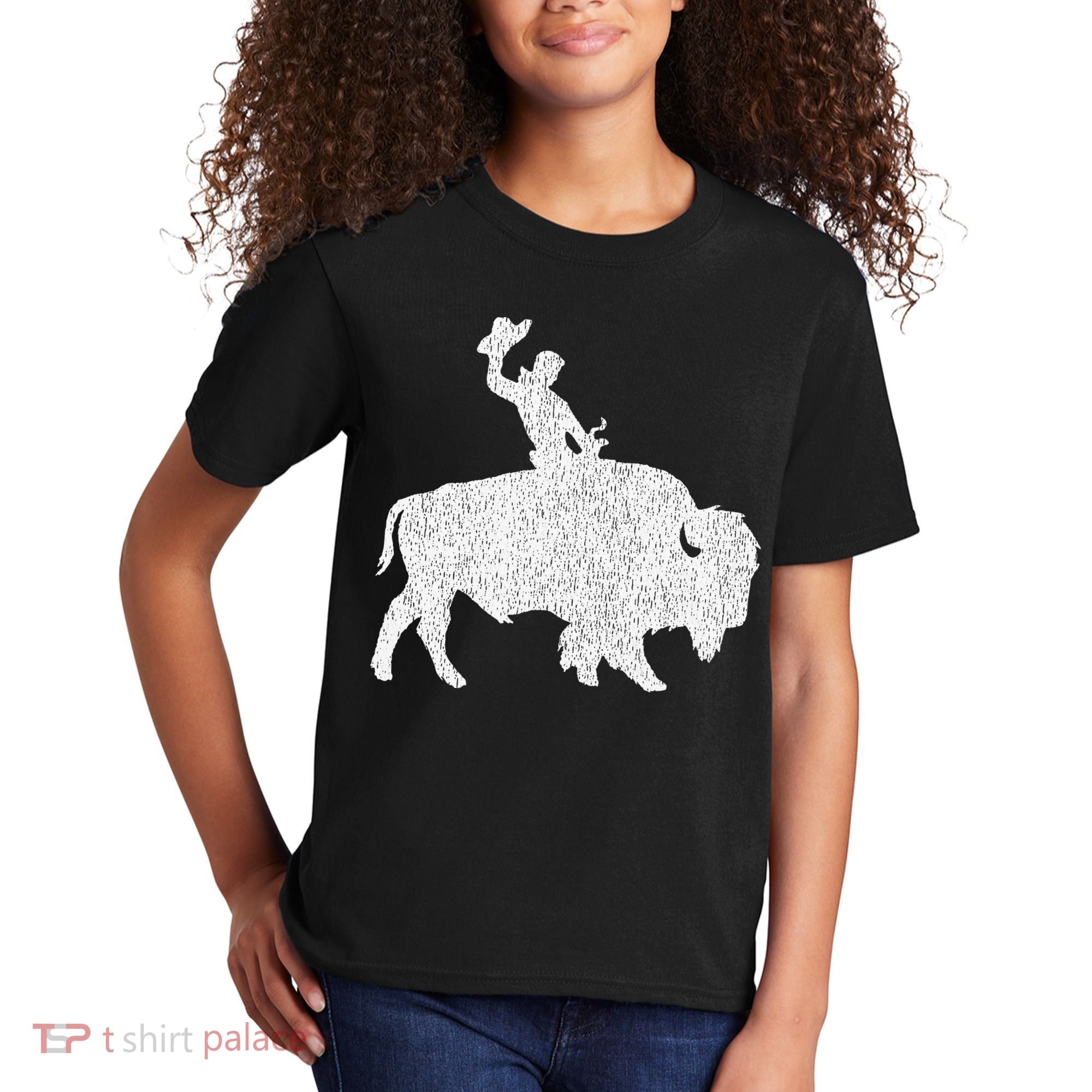 Distressed Guy On A Buffalo Kids T-Shirt