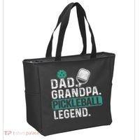 Dad Grandpa Pickleball Legend Player Funny Pickle Ball Tote Bag thumb 2