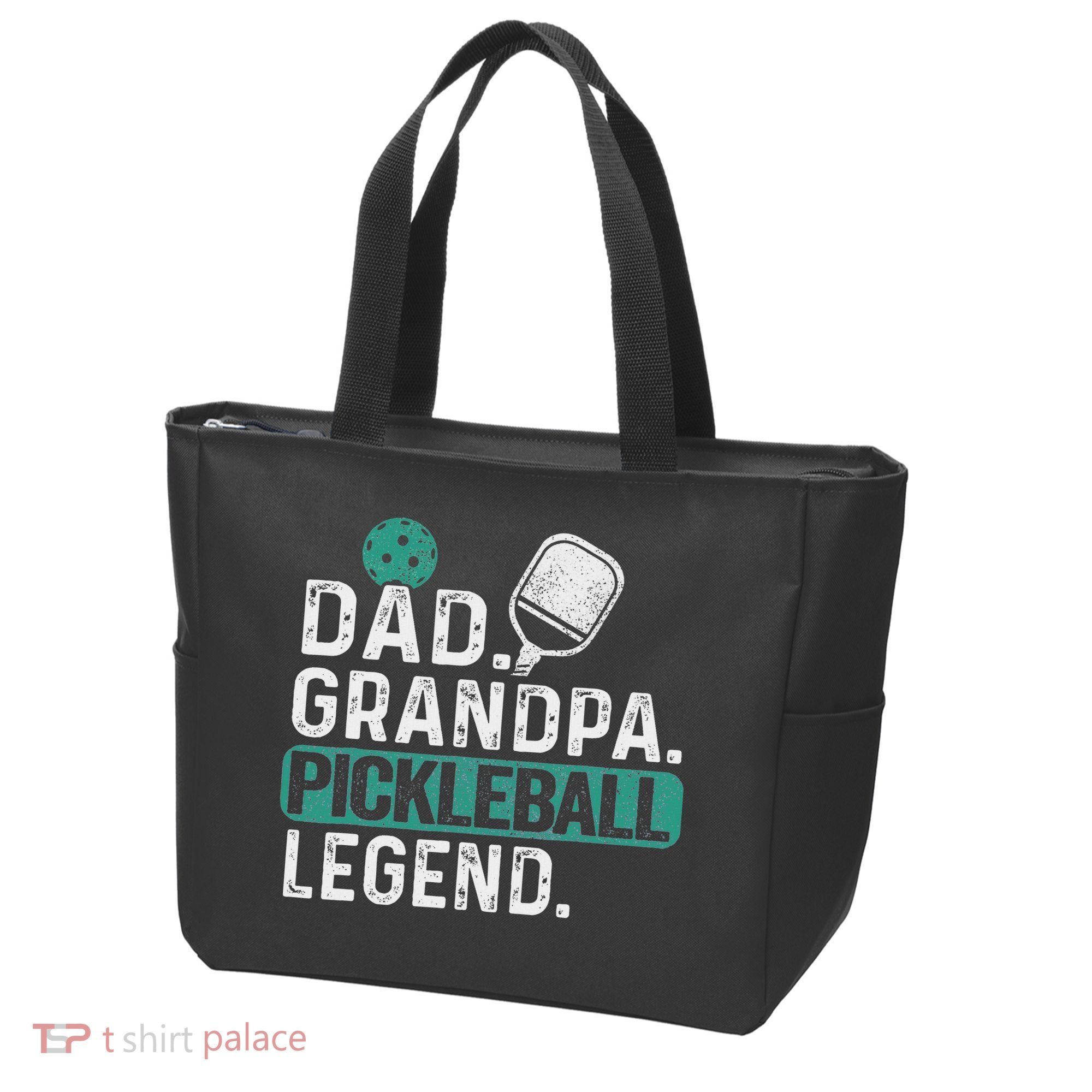 Dad Grandpa Pickleball Legend Player Funny Pickle Ball Tote Bag