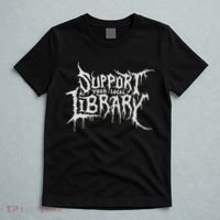 Death Gothic Print Support Your Local Library Style Lovers  T-Shirt thumb 5
