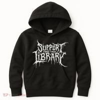 Death Gothic Print Support Your Local Library Style Lovers  Kids Hoodie thumb 0
