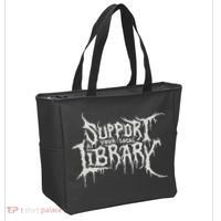 Death Gothic Print Support Your Local Library Style Lovers  Tote Bag thumb 2