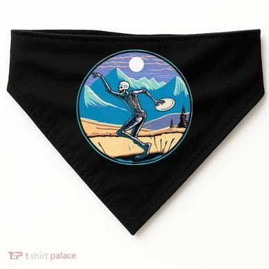 Disc Golf Player Skeleton Disc Golfer Funny Outdoor Nature USA-Made Doggie Bandana