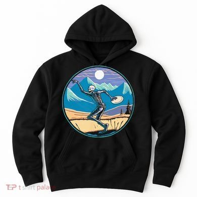 Disc Golf Player Skeleton Disc Golfer Funny Outdoor Nature Hoodie