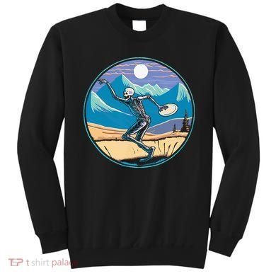 Disc Golf Player Skeleton Disc Golfer Funny Outdoor Nature Sweatshirt