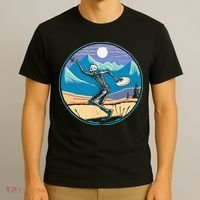 Disc Golf Player Skeleton Disc Golfer Funny Outdoor Nature T-Shirt thumb 3