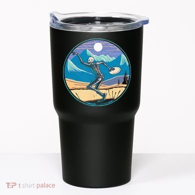Disc Golf Player Skeleton Disc Golfer Funny Outdoor Nature Tumbler