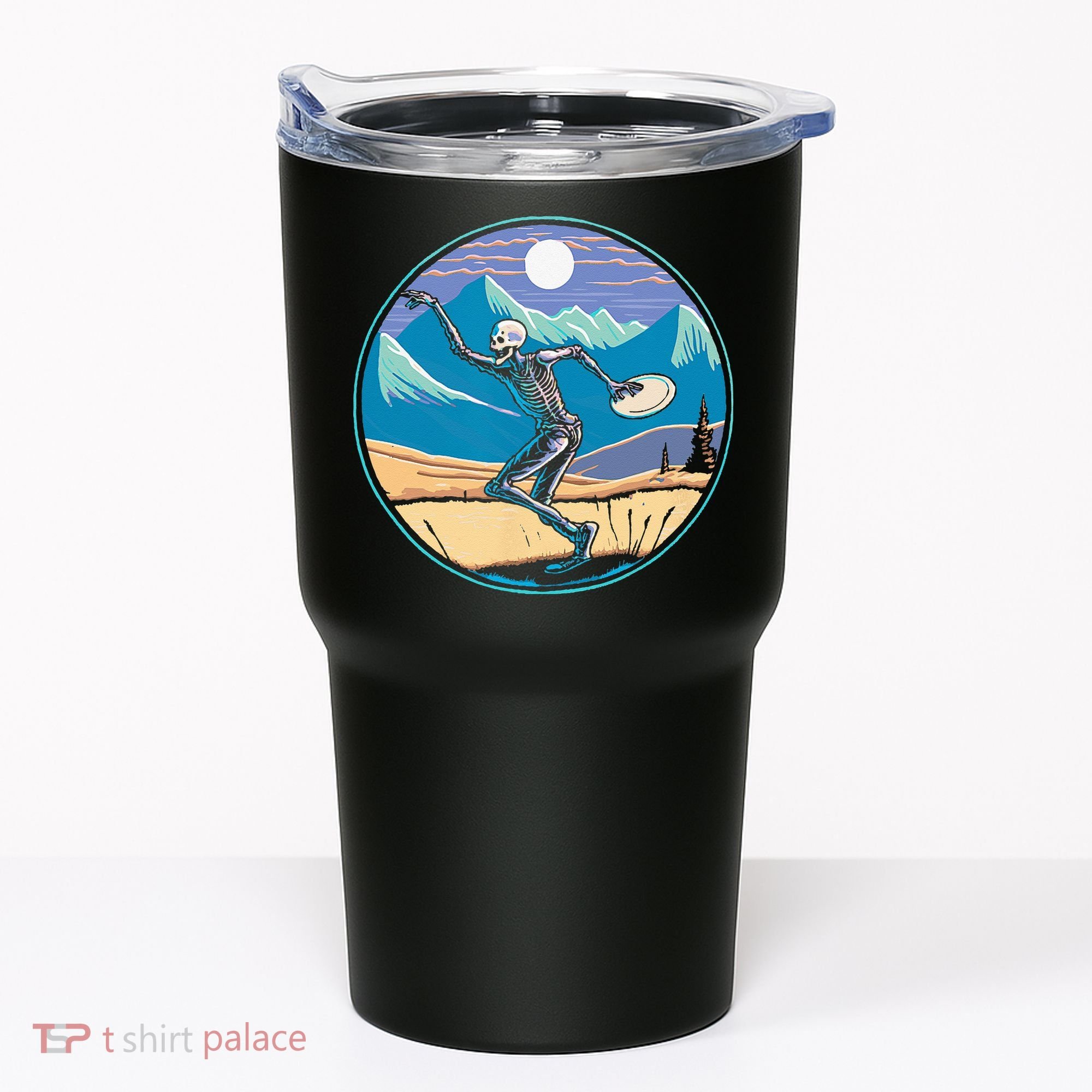 Disc Golf Player Skeleton Disc Golfer Funny Outdoor Nature Tumbler