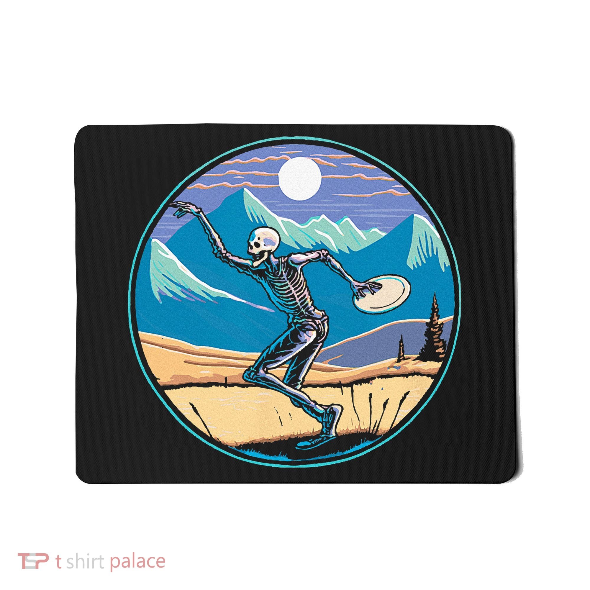 Disc Golf Player Skeleton Disc Golfer Funny Outdoor Nature Mousepad