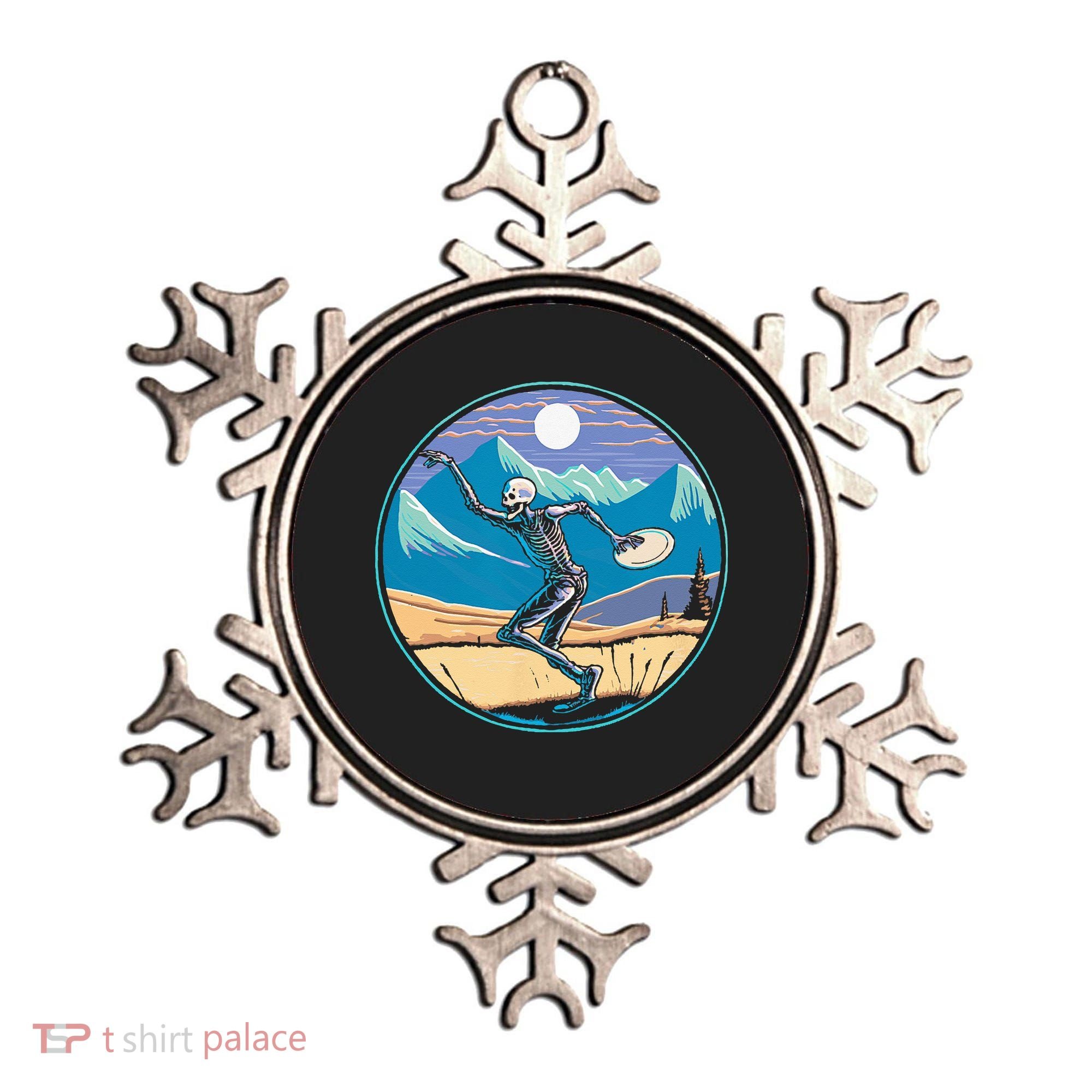 Disc Golf Player Skeleton Disc Golfer Funny Outdoor Nature Ornament