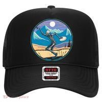 Disc Golf Player Skeleton Disc Golfer Funny Outdoor Nature Hat thumb 0