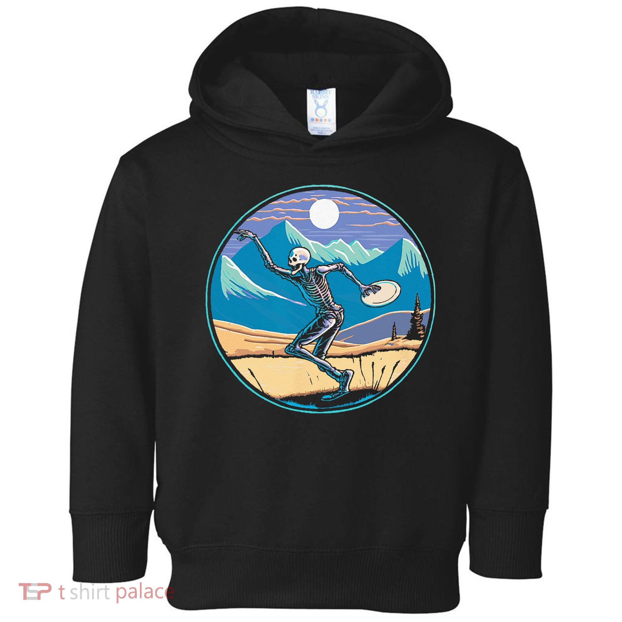 Disc Golf Player Skeleton Disc Golfer Funny Outdoor Nature Toddler Hoodie