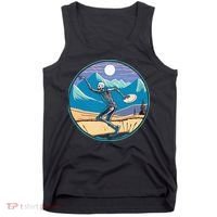 Disc Golf Player Skeleton Disc Golfer Funny Outdoor Nature Tank Top thumb 0