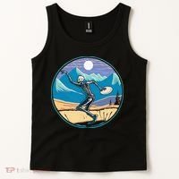 Disc Golf Player Skeleton Disc Golfer Funny Outdoor Nature Tank Top thumb 2