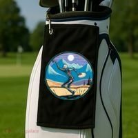 Disc Golf Player Skeleton Disc Golfer Funny Outdoor Nature Golf Towel thumb 2