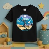 Disc Golf Player Skeleton Disc Golfer Funny Outdoor Nature Toddler T-Shirt thumb 3