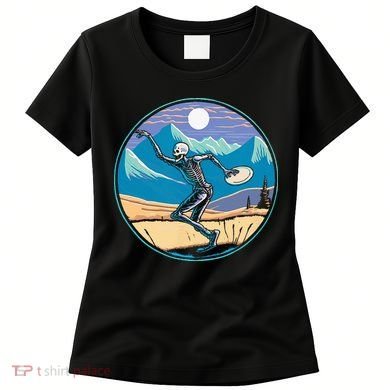 Disc Golf Player Skeleton Disc Golfer Funny Outdoor Nature Women's T-Shirt