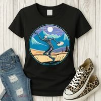 Disc Golf Player Skeleton Disc Golfer Funny Outdoor Nature Women's T-Shirt thumb 3