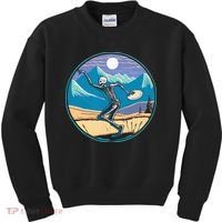 Disc Golf Player Skeleton Disc Golfer Funny Outdoor Nature Kids Sweatshirt thumb 0