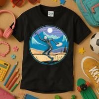Disc Golf Player Skeleton Disc Golfer Funny Outdoor Nature Kids T-Shirt thumb 3