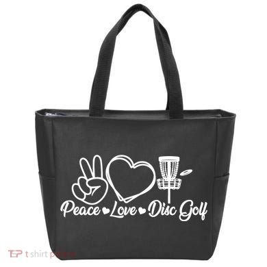 Disc Golfing Peace Love Disc Golf Tote Bag