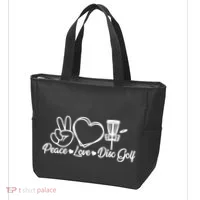 Disc Golfing Peace Love Disc Golf Tote Bag thumb 3