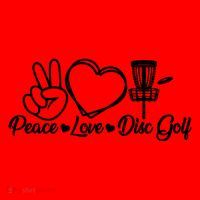 Disc Golfing Peace Love Disc Golf Santa Hat thumb 1