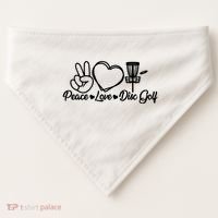 Disc Golfing Peace Love Disc Golf USA-Made Doggie Bandana thumb 0