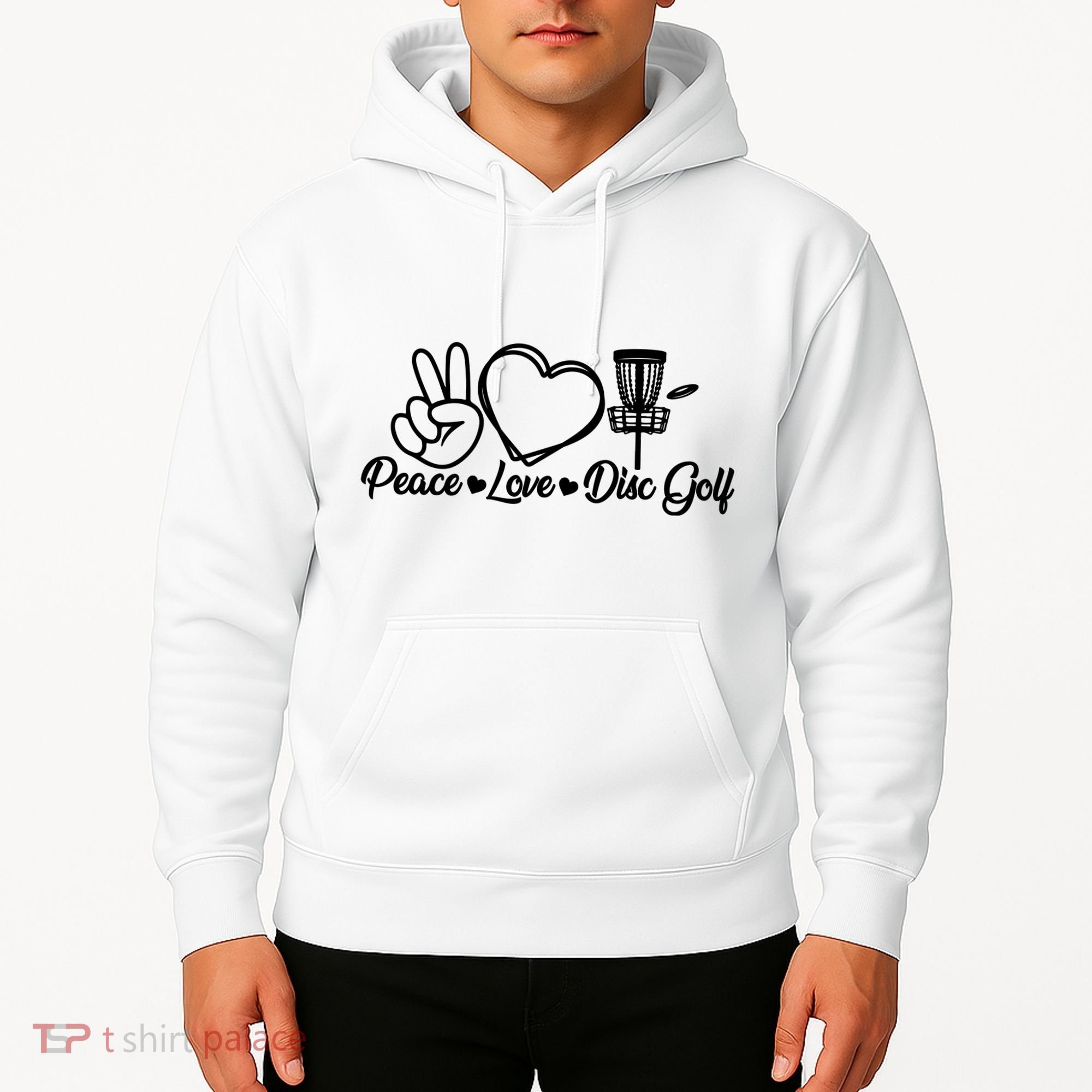 Disc Golfing Peace Love Disc Golf Hoodie