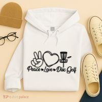 Disc Golfing Peace Love Disc Golf Hoodie thumb 4