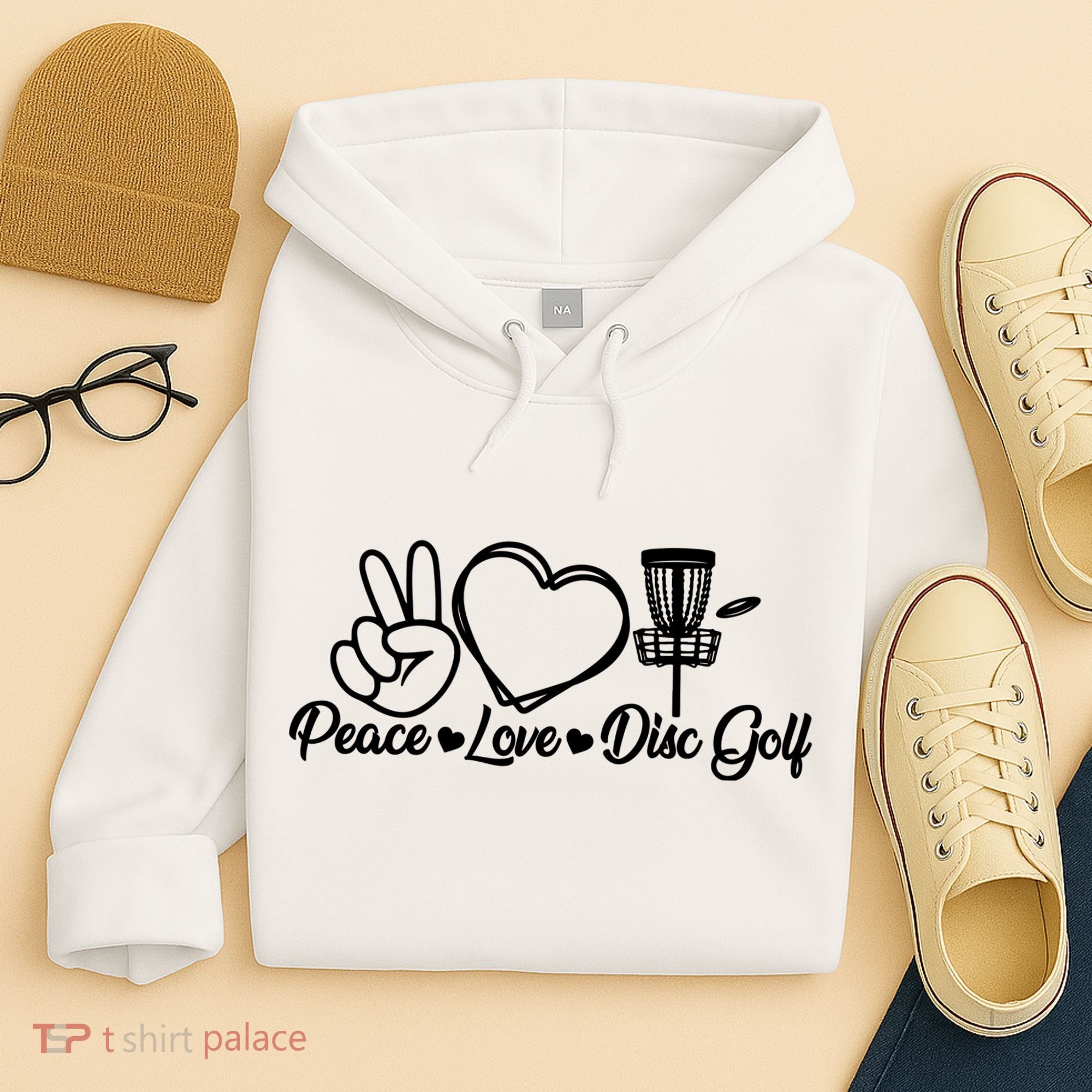 Disc Golfing Peace Love Disc Golf Hoodie