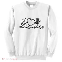 Disc Golfing Peace Love Disc Golf Sweatshirt thumb 0